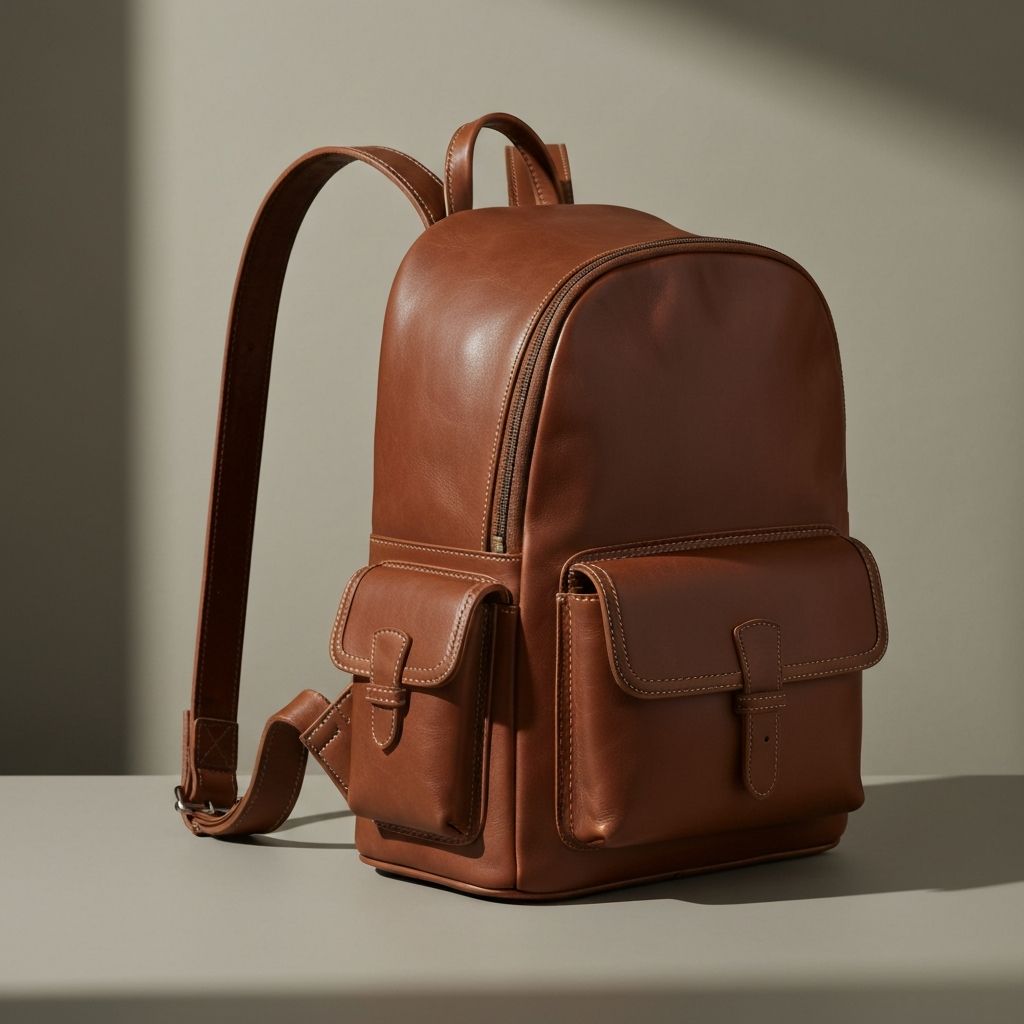 Designer Leather Backpack